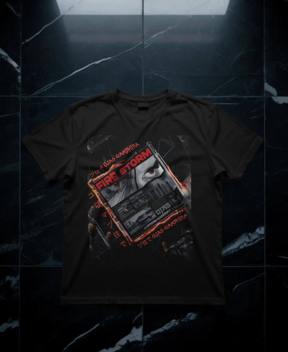 Pawan kalyan's The OG logo stylish T-shirt with Japanese text